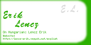 erik lencz business card